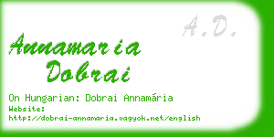 annamaria dobrai business card